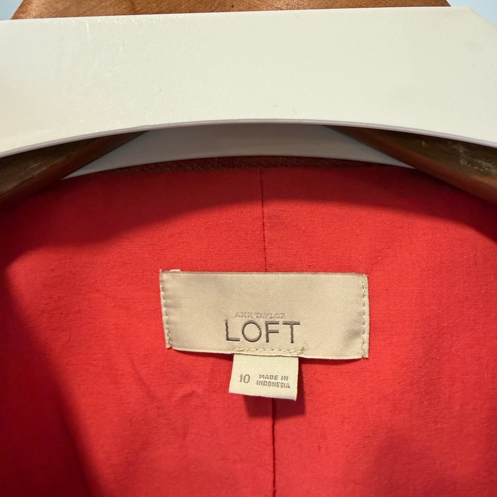 LOFT Women's Reddish Pink Linen Blazer - Picture 3 of 4